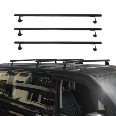 Abbildung von OMAC Dachträger Gepäckträger Relingträger kompatibel mit FIAT Doblo 2010 2021 Alu Schwarz 3X