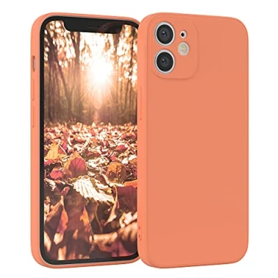 Abbildung von EAZY Case Silikonhülle für iPhone 12 Mini Hülle Silikon Orange weich stoßfeste Handyhülle Schutzhülle mit Kameraschutz Dünn Premium Schutz Cover TPU Phone Bumper in