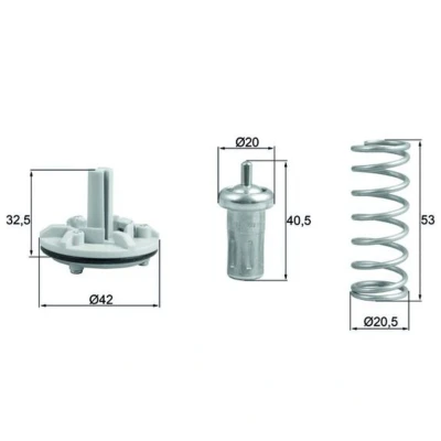 Abbildung von MAHLE ORIGINAL TX 183 80D Kühlwasserthermostat 80 42 mit Dichtung VOLKSWAGEN: Touran I, GOLF 6, Passat B7 Variant, SEAT: Ibiza 4 Schrägheck