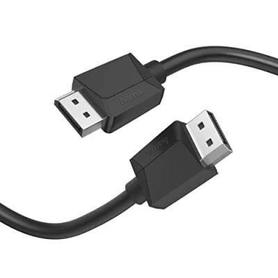 Abbildung von Hama DisplayPort Kabel mit schlanken Display Port Stecker, 21,6 Gbit/s Audio &amp; Video Kabel, DisplayPort, (300 cm), doppelt geschirmt, Max. Auflösung 4K 4096 x 2160 Bildpunkte, 3 Meter