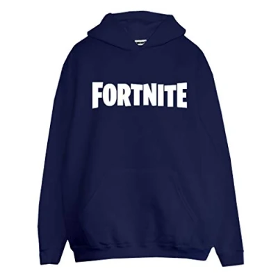 Abbildung von Fortnite Textlogo. Kapuzenpullover, Adultes, S 5XL, Marine, Offizielle Handelsware