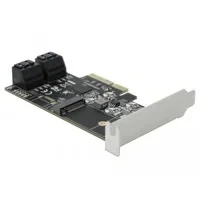 Abbildung von 4 Port SATA und 1 Slot M.2 Key B PCI Express x4 Karte Low Profile Formfaktor, Adapter