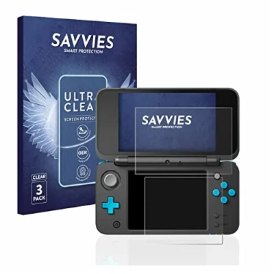 Abbildung von Savvies 6 Stück Schutzfolie für Nintendo 2DS XL Displayschutz Folie Ultra Transparent