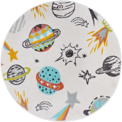 Abbildung von HANSE Home Kinderteppich &quot;Adventures Rund Space&quot;, rund, Spielteppich, weich, Kinderzimmer, Kurzflor, Spielunterlage, Teppich