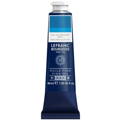 Abbildung von Lefranc Bourgeois 301775 Feine Ölfarbe in hervorragender Qualität,lichtecht mit gleichmäßige Konsistenz, 40ml Tube, ideal für Keilrahmen, Leinwand, Malkarton Primärblau