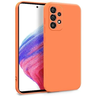 Abbildung von MyGadget Hülle für Samsung Galaxy A53 5G Zweilagige Handyhülle mit Kameraschutz Cover Innenfutter &amp; Silikon außen Orange