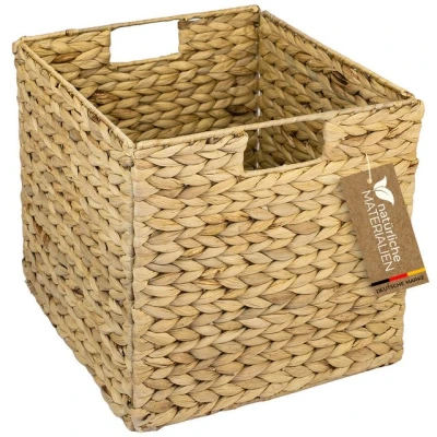Abbildung von HMF Regalkorb Nachhaltiger Aufbewahrungskorb, geflochten aus Wasserhyazinthe Seegras, passend für Kallax Regale 32 x 34,5 cm, natur