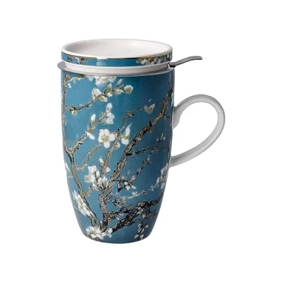 Abbildung von Goebel Tasse &quot;Van Gogh&quot;, Artis Orbis, Teetasse m. Deckel/Sieb, Vincent v.Gogh Mandelbaum Blau