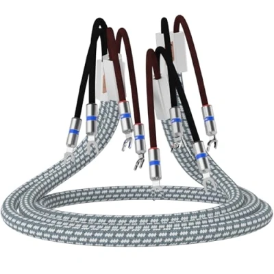 Abbildung von Monosaudio Profi HiFi Lautsprecherkabel, Leiter aus reinem Kupfer, Rhodinierter Y Spatenstecker High End Lautsprecherkabel für CD/DVD Decorder Verstärker Bühnensystem (S802S6R, 2.5M)