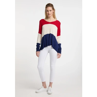 Abbildung von Dreimaster Strickpullover, Damen, Größe: 40, Rot mehrfarbig