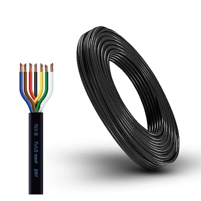 Abbildung von AUTOLIGHT 24 Fahrzeugkabel 7 adrig Fahrzeugleitung mit Kabelquerschnitt 7X 1,00mm² Kabel Anhänger KFZ PKW Boot polig Anhängerkabel mehradrig (5 Meter)