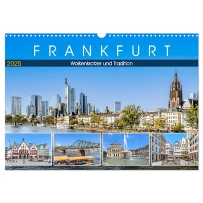 Abbildung von Frankfurt Wolkenkratzer und Tradition (Wandkalender 2025 DIN A3 quer), CALVENDO Monatskalender