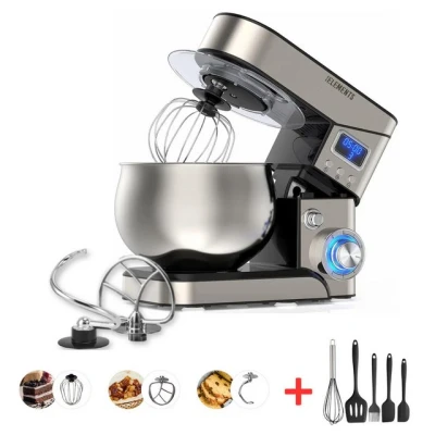 Abbildung von KB Elements Küchenmaschine ELK05LM, 2000,00 W, 5,00 l Schüssel, Edelstahl, LED Anzeige, Timer, Abschaltautomatik, Pulsfunktion