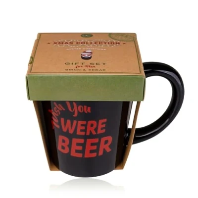 Abbildung von Accentra Geschenkset MEN&#039;S COLLECTION XMAS in Geschenkverpackung, inkl. 100ml Bade &amp; Duschgel, Keramiktasse (ca. 250ml), Duft: Birke Zeder braun/dunkelgrün