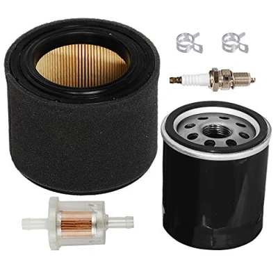 Abbildung von Carkio Luftfilter Vorreiniger Combo Öl Kraftstofffilter Zündkerze Tune Up Kit für Kawasaki FJ180V 11029 0019 0032 49065 2057 2078 Rasenmäher