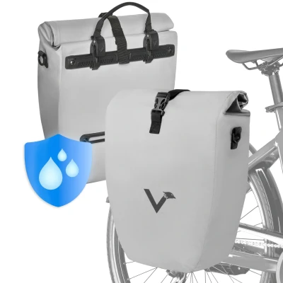 Abbildung von Fahrradtasche 2er Set Gepäckträgertasche wasserdicht &amp; reflektierend 20L Basic