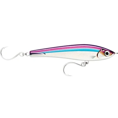 Abbildung von Rapala Angelköder X Rap Magnum Stick Angelmaterial mit Kunststoff Konstruktion Fischköder aus sinkendem Meer Schwimmtiefe variabel Größe 17 cm / 88 g Lila High Voltage