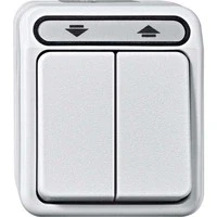 Abbildung von Schneider Electric Merten MEG3715 8019 Aufputz 1 fach Rollladenschalter polig,Feuchtraum Schalterpogramm, IP44, polarweiß, AQUASTAR