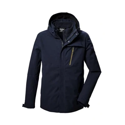 Abbildung von killtec Herren 3 in 1 Funktionsjacke wasserdicht mit abzippbarer Kapuze und einzippbarer Fleecejacke KOW 6 MN JCKT, dunkelnavy, XL, 41849 000