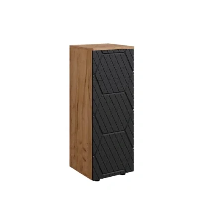 Abbildung von Vicco Midischrank Irma, Goldkraft Eiche/Anthrazit, 30 x 81 cm mit 1 Schublade, 2 Fäc...