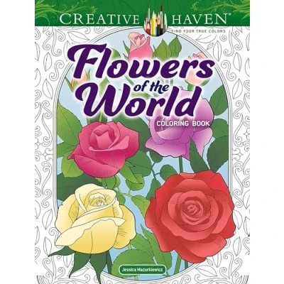 Abbildung von Creative Haven Flowers of the World Coloring Book (Adult Books: &amp; Plants)