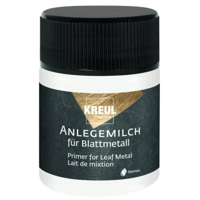 Abbildung von KREUL 99450 Anlegemilch, 50 ml, flüssiger Spezialkleber zum Anlegen von Blattmetall auf Wasserbasis