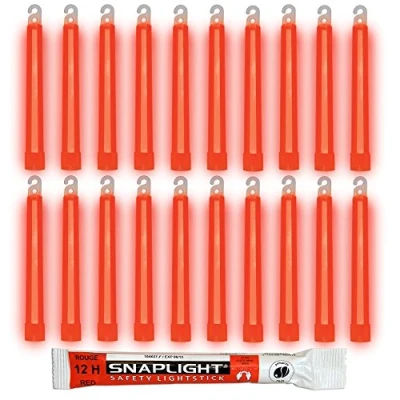 Abbildung von Cyalume SnapLight Knicklichter in Rot (20 er Pack) 15 cm Glow Sticks mit Haken am Ende ultra helle Light einer Leuchtdauer von 12 Stunden