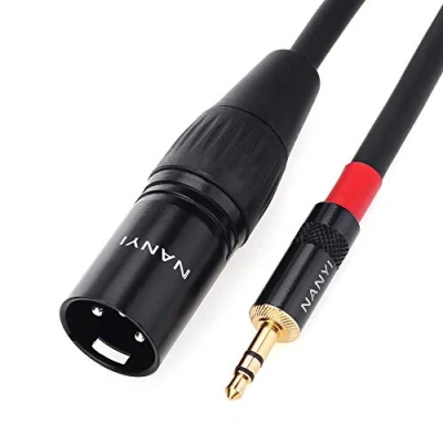 Abbildung von NANYI XLR zu Jack Mikrofonkabel 3,5 mm TRS Stereo Stecker auf Interconnect Audio Mic Kabel, geeignet für iPod Handy, aktive Lautsprecher,Bühne DJ Studio Konsole 5Meter