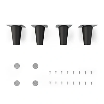 Abbildung von sossai® Möbelfuß Holzmöbelfüße Schwarzmatt gerade Ausführung, (4 St), 8cm 71cm
