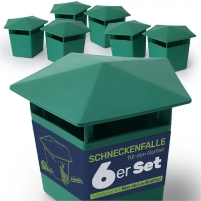 Abbildung von Gravidus Grüne Schneckenfalle Umweltfreundliche, biologisch wirksame Falle aus Polypropylen Einfache Handhabung zur effektiven Schneckenbekämpfung ohne Chemikalien, 12,5 x 11 cm (6 Stück)