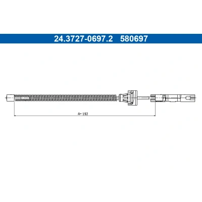 Abbildung von ATE 24.3727 0697.2 Handbremsseil 192 FORD: Ecosport Mk2
