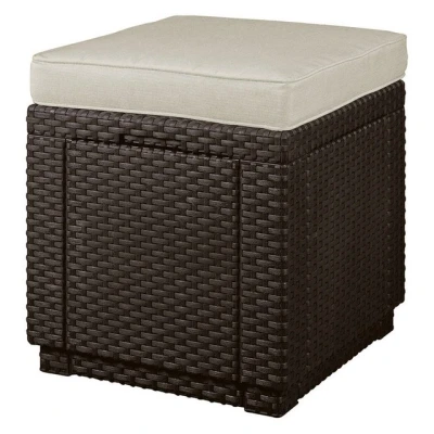 Abbildung von Keter Hocker, Sitz mit Kissen Cube braun