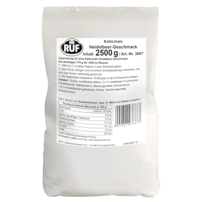Abbildung von RUF Kaltschale Heidelbeer ohne Kochen, Großpackung, sommerliches Fruchtdessert, Blaubeersuppe, mit Blaubeeren gefriergetrocknet, nur 10 Min Kühlzeit, glutenfrei und vegan, , 1x2500g