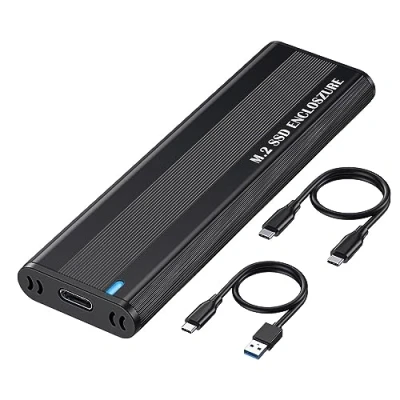 Abbildung von SHUBEIEUMI M.2 NVMe SSD Gehäuse USB C Adapter, 10Gbps 3.1 Gen 2 zu Solid State Drive für 2242/2260/2280/PCIe M Key/M+B Key SSD/UASP Trim