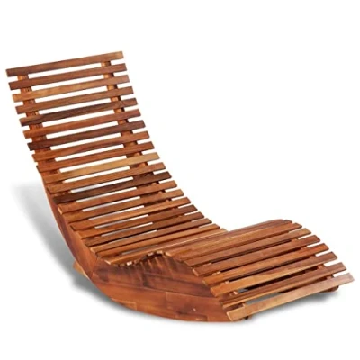 Abbildung von vidaXL Akazienholz Gartenliege Sonnenliege Holzliege Schaukelstuhl Relaxliege