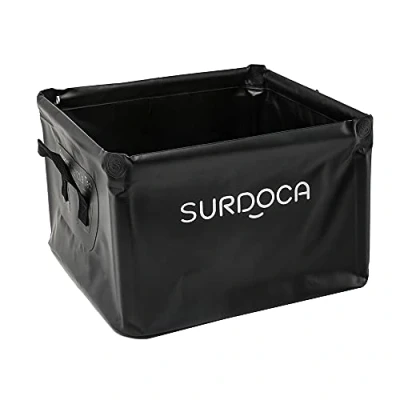Abbildung von SURDOCA Multifunktionale Faltbare Aufbewahrungsbox Auto Kofferraum, Vollständig Wasserdicht Kofferraum Organizer Klein,Auto Faltbox,Car Organizer,Kofferraumtasche,18 Liter, Schwarz 1 Stück