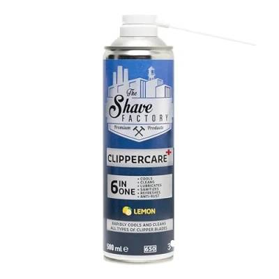 Abbildung von The Shave Factory Clippercare Spray Effiziente Pflege der Haarschneidemaschine, Kühlmittel, Schmiermittel und Reiniger in einem für professionelle Ergebnisse bei jedem Gebrauch (6in1 Spray)
