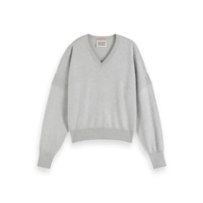 Abbildung von Scotch &amp; Soda CORE V NECK Relaxed Strickpullover, Damen, Größe: Medium, Light grey melange