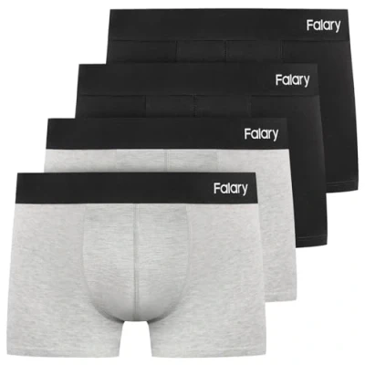 Abbildung von FALARY Boxershorts Herren Männer Unterhosen Men Retroshorts Unterwäsche Underwear Boxer Trunk Baumwolle Ohne Kratzenden Zettel Sportunterhosen für 4er Pack Schwarz/Grau XL