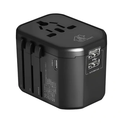 Abbildung von Extralink Reiseadapter Weltweit USB C &amp; A Mehrfachadapter für Mehr als 150 Länder, Reisestecker Europa, England, Australien Zuverlässiger USA Adapter Steckdose