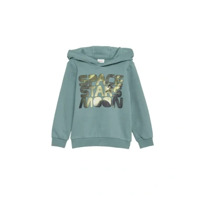Abbildung von s.Oliver MIT Frontprint Kapuzenpullover für Kinder, Größe: 92/98, Türkisblau