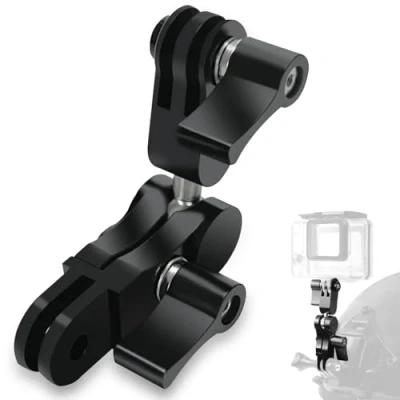 Abbildung von Kugelgelenk Halterung, Aluminium 360drehbare Schwenkarm Halterung mit Schraubenschlüssel Kompatibel GoPro Hero 11/10/9/8/7/6/5/4, Session, SJCAM, Yicam und den meisten Action Kameras