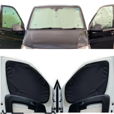 Abbildung von Thermo Jalousien Kombatibel Mit Renault Trafic (2000 2014)(Frontset) Rückenfarbe in Schwarz, Reversibel und Thermisch