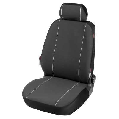 Abbildung von WALSER Modulo 13555 Sitzschonbezug schwarz/weiß Polyester vorne VOLKSWAGEN: Polo V Schrägheck, Touran I, AUDI: A3 Schrägheck