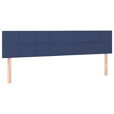 Abbildung von vidaXL 2X Kopfteil Polsterkopfteil Betthaupt Bettkopfteil für Bett Bettrahmen Bettgestell Schlafzimmer Bettzubehör Blau 100x5x78/88cm Stoff