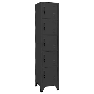 Abbildung von vidaXL Schließfachschrank Spind Schrank Umkleideschrank Metallschrank Fächerschrank Aktenschrank Büroschrank Lagerschrank Anthrazit 38x40x180cm Stahl