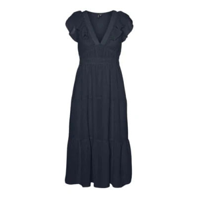 Abbildung von Vero Moda Vmemilie Capsleeve CALF Dress Cocktailkleid/festliches Kleid, Damen, Größe: Medium, Navy blazer