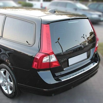 Abbildung von Recambo CT LKS 2070 LADEKANTENSCHUTZ Edelstahl für Volvo V70 III 2007 2013 POLIERT mit ABKANTUNG, Large