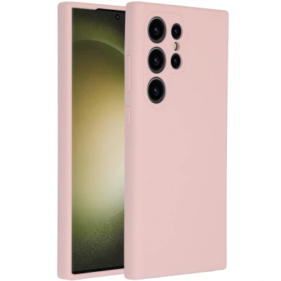 Abbildung von Samsung Galaxy S24 Ultra Hülle Silikon Accezz Soft Case/Backcover Handyhülle Rosa