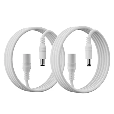 Abbildung von PAUTIX 2er Pack 2M DC Verlängerungskabel 5,5 mm x 2,1 mm, universelles DC5 24V für LED Streifen，Überwachungskamera,24V 12V Stecker auf Buchse, versorgungs adapter (Weiß)